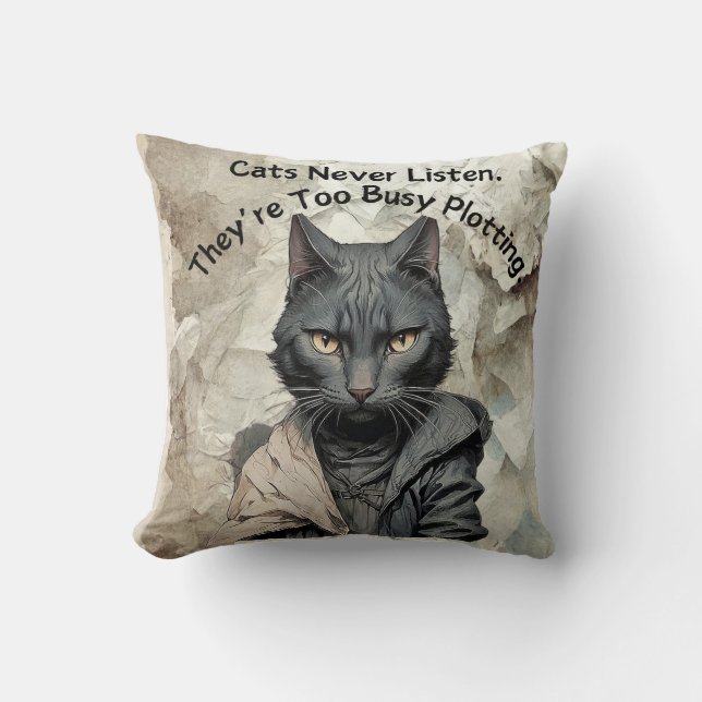 Coussin de l'écrivain Purr Worthy Cat-loving (Recto)