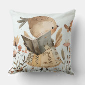 Coussin de lecture d'oiseaux mignons, animal adora (Recto)