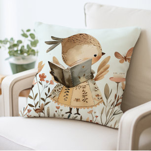 Coussin de lecture d'oiseaux mignons, animal adora