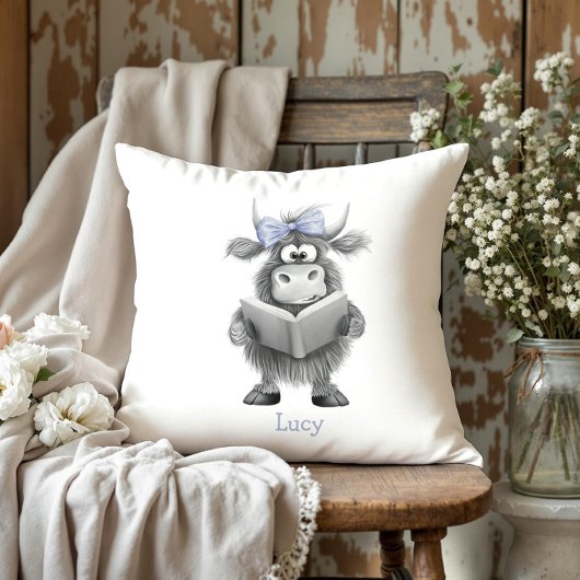 Coussin de lecture personnalisé de la vache Highla