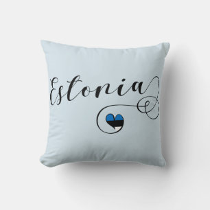 Coussin de l'Estonie du coeur, drapeau estonien