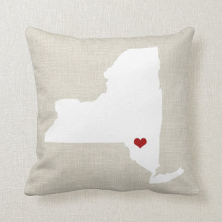 Coussin de l'état de New-York personnalisé