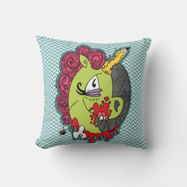 Coussin de licorne de zombi (Recto)