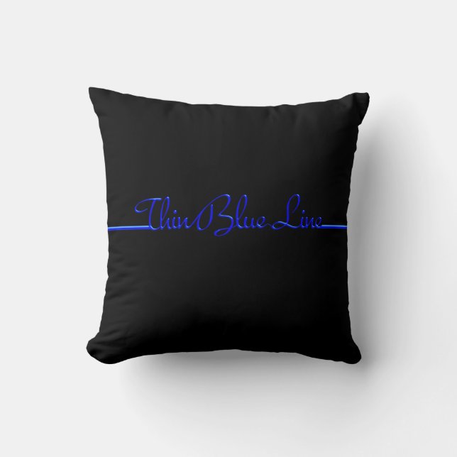 Coussin de ligne bleue mince (Recto)