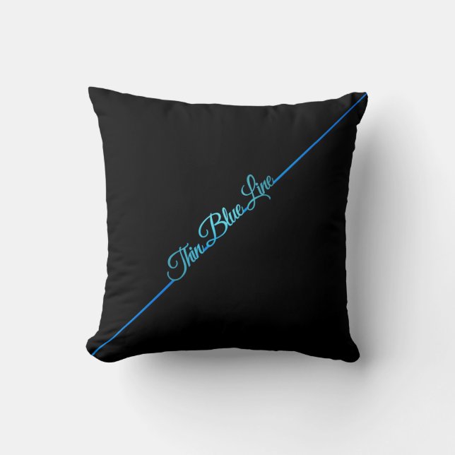 Coussin de ligne bleue mince (Recto)
