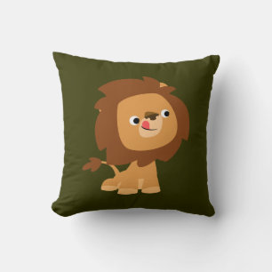 Coussin de Lion de caricature gourmand