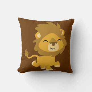 Coussin de lion de dessin animé mignon et heureux