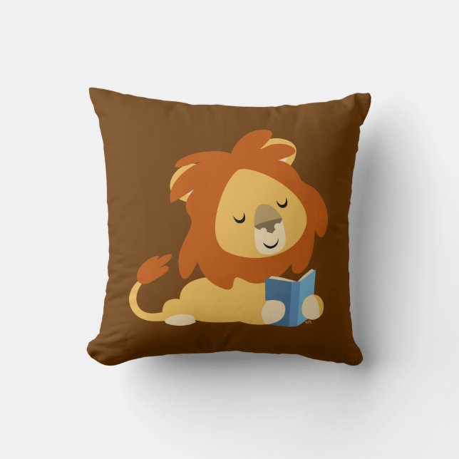 Coussin de Lion en Lion à lecture mignonne (Recto)