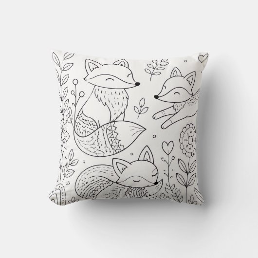 Coussin de livre de coloriage de renard (Recto)