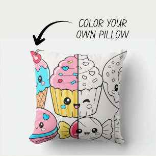 Coussin de livre de coloriage mignon Kawaii