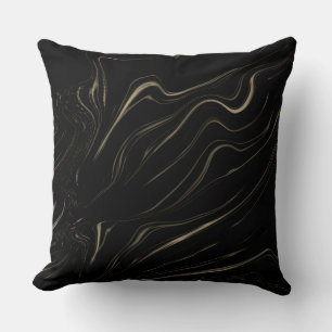 Coussin De longues traces dans le fond noir, gris sépia