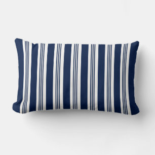 Coussin de Lumbar à rayures bleu et blanc de la ma