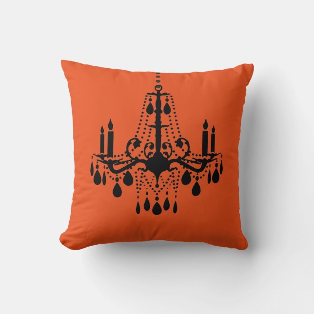 Coussin de lustre orange d'Halloween (Recto)