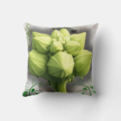 Coussin de macro-art botanique de fleur de gourde  (Verso)