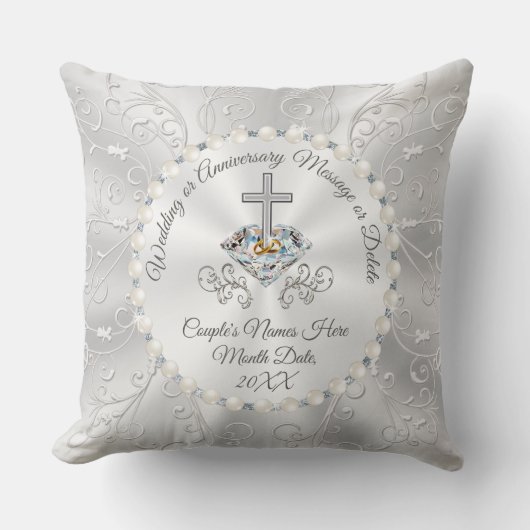 Coussin De magnifiques cadeaux de mariage chrétien ou d'an (Recto)