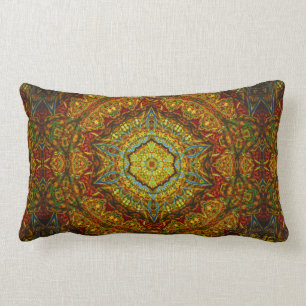 Coussin de mandala d'anneau de gaz en verre