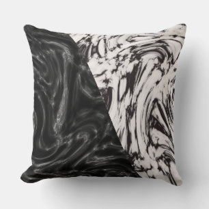 Coussin de marbre réversible noir/blanc
