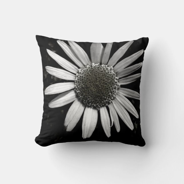 coussin de marguerite noir et blanc (Recto)