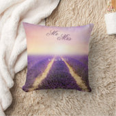 Coussin de Mariage de champ Lavender personnalisé (Couverture)