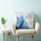 Coussin de Mariage de fleurs Abstraites bleu et vi (Chaise)