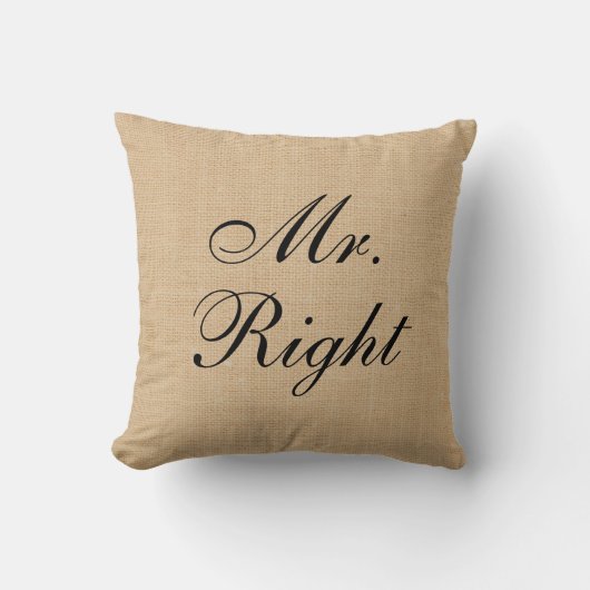 Coussin de mariage de toile de jute de toile de (Recto)
