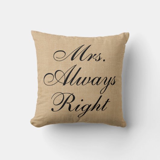 Coussin de mariage de toile de toile de Mme Always (Recto)