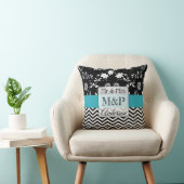 Coussin de Mariage Turquoise Personnalisé (Chaise)