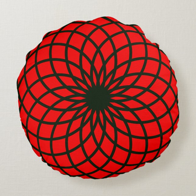 Coussin de méditation du Torus rouge et noir (Dos)