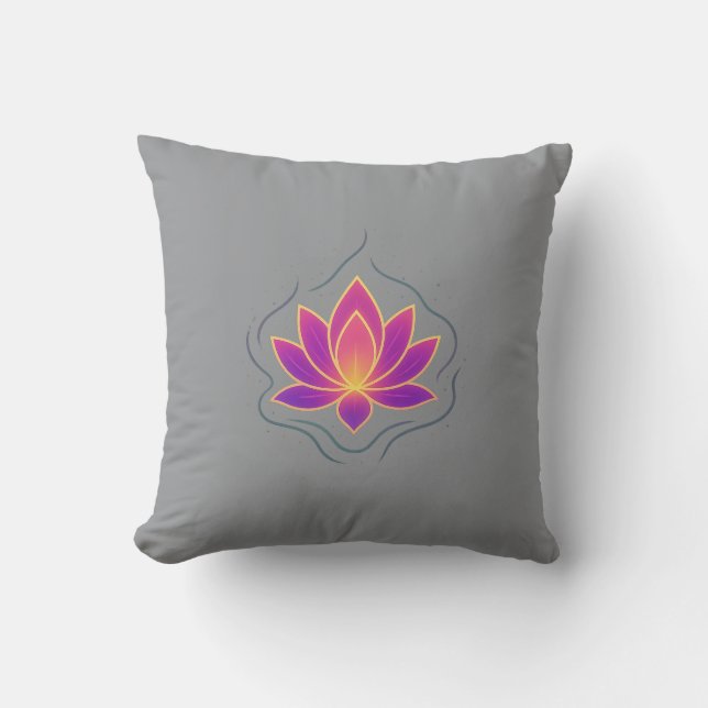 Coussin de méditation Lotus | Décoration de maison (Recto)