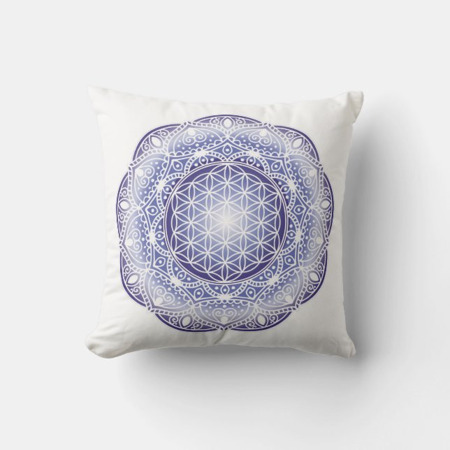 Coussin de méditation Mandala Purple brillant (Recto)
