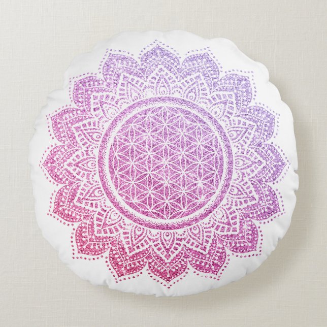 Coussin de méditation parties scintillant rose vio (Devant)