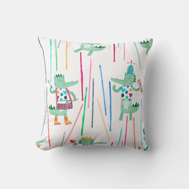 Coussin De mignons alligators avec des instruments de musi (Recto)