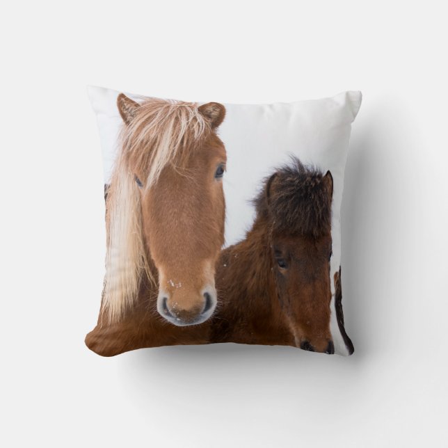 Coussin De mignons chevaux islandais ensemble (Recto)