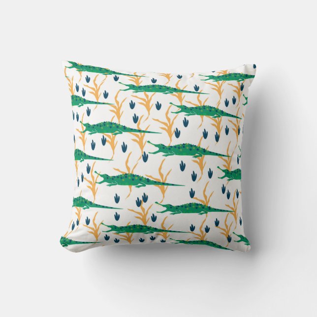 Coussin De mignons crocodiles sans couture motif. Animaux  (Recto)