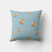Coussin De mignons petits renards en bleu (Verso)