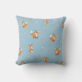Coussin De mignons petits renards en bleu (Recto)