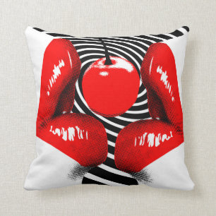 Coussin de MoJo d'Américain de lèvres de cerise