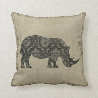 Coussin de MoJo de silhouette de rhinocéros