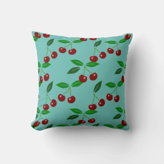 Coussin de monogramme classique à la cerise et à l