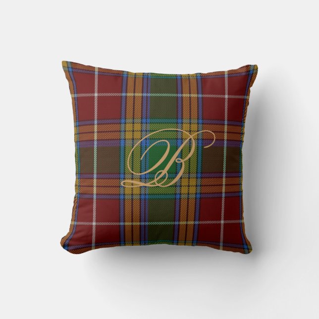 Coussin de monogramme de tartan de Baxter (Recto)