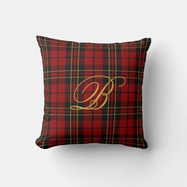 Coussin de monogramme de tartan de Brodie (Recto)