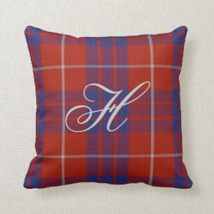 Coussin de monogramme de tartan de Hamilton