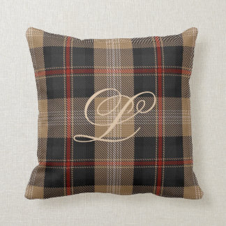 Coussin de monogramme de tartan de Logan