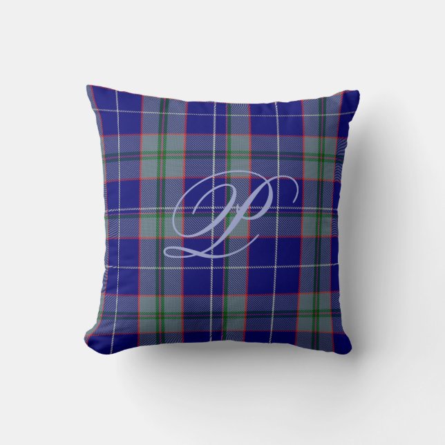 Coussin de monogramme de tartan de Peterson (Recto)