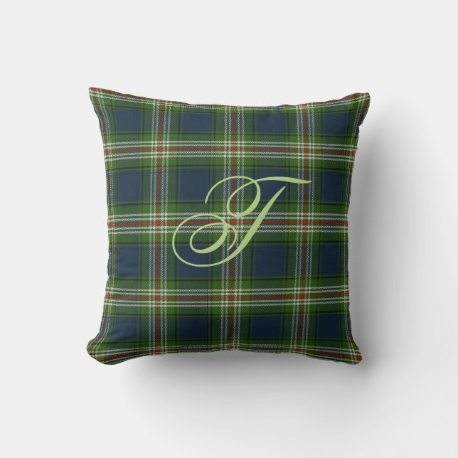 Coussin de monogramme de tartan de Todd (Recto)