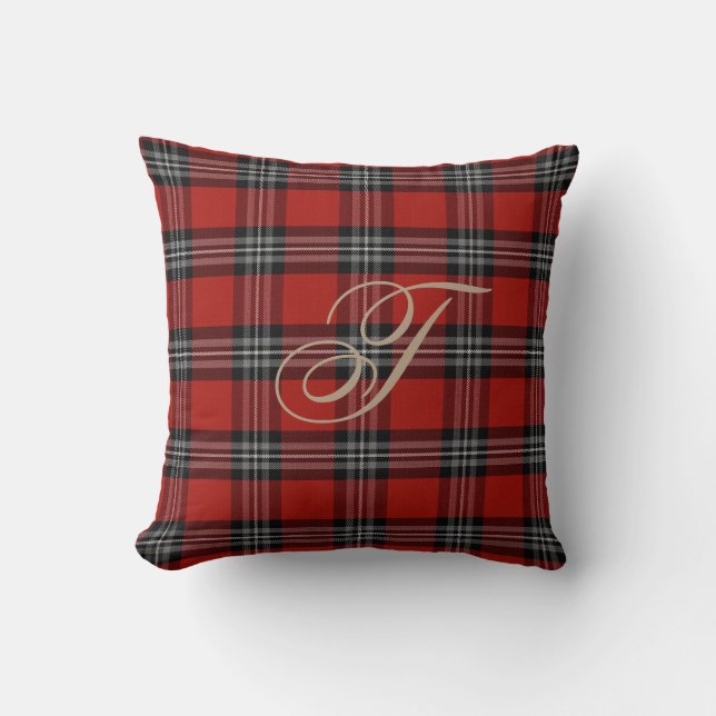 Coussin de monogramme de tartan de Turner (Recto)