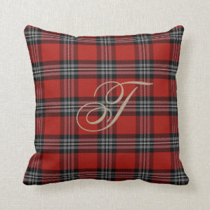 Coussin de monogramme de tartan de Turner