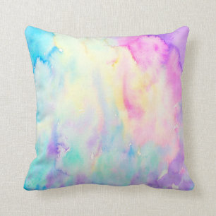 Coussin de motif d'abrégé sur aquarelle
