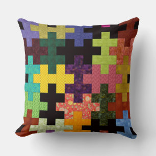Coussin de Motif de courtepointe coloré