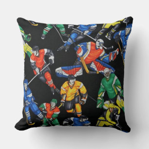 Coussin de motif de hockey sur glace de saison